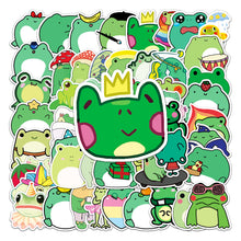 Load image into Gallery viewer, about:5.5-8.5cm(3.4&#39;&#39;) 50pcs not repeated frog series waterproof stickers
