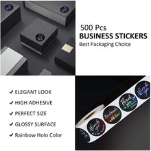 Load image into Gallery viewer, holographic laser thank you letters alphabet heart love rainbow laser sticker 500pieces/roll
