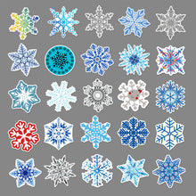 Load image into Gallery viewer, about:5.5-8.5cm 50pcs not repeated snowflake waterproof stickers
