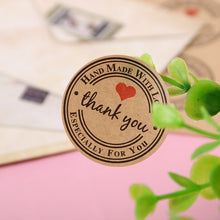 Load image into Gallery viewer, 2.5cm household gadgets heart love thank you Leather sticker 500pieces/roll
