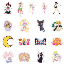 Load image into Gallery viewer, about:5-8cm 50pcs sailor moon series cartoon waterproof stickers
