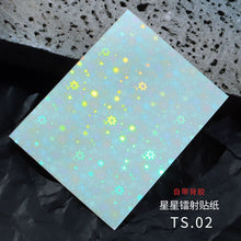 Load image into Gallery viewer, package size:110*70mm nail art nailartkit heart love star starfish holographic laser waterproof heart aurora laser nail sticker
