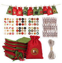 Load image into Gallery viewer, 10*14cm Christmas Drawstring Pocket Gift Imitation linen bag (73pcs/bag)
