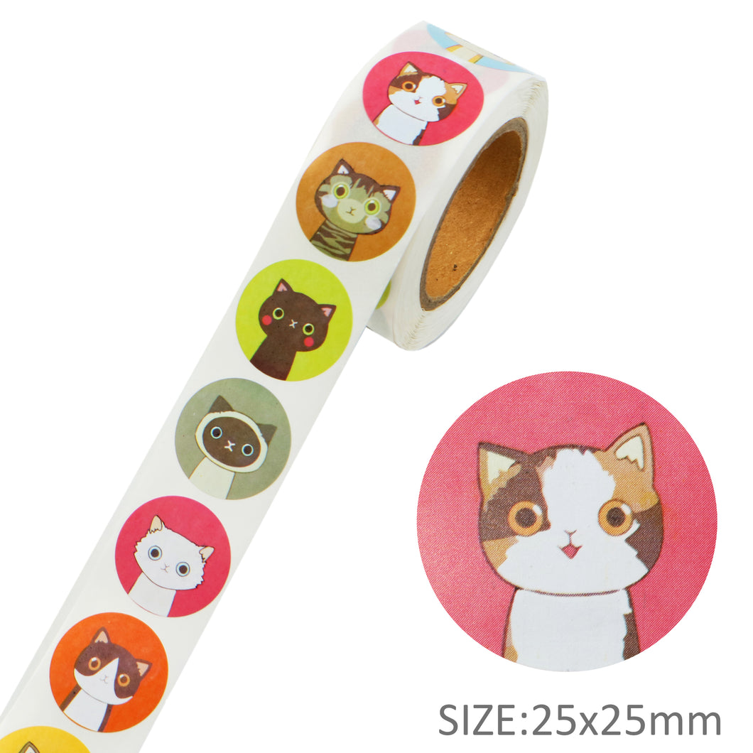 household gadgets 25mm cartoon cat copper sticker ）