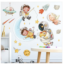 Load image into Gallery viewer, 30*90cm galaxy astronaut 2pcs/set cartoon spaceship wall stickers
