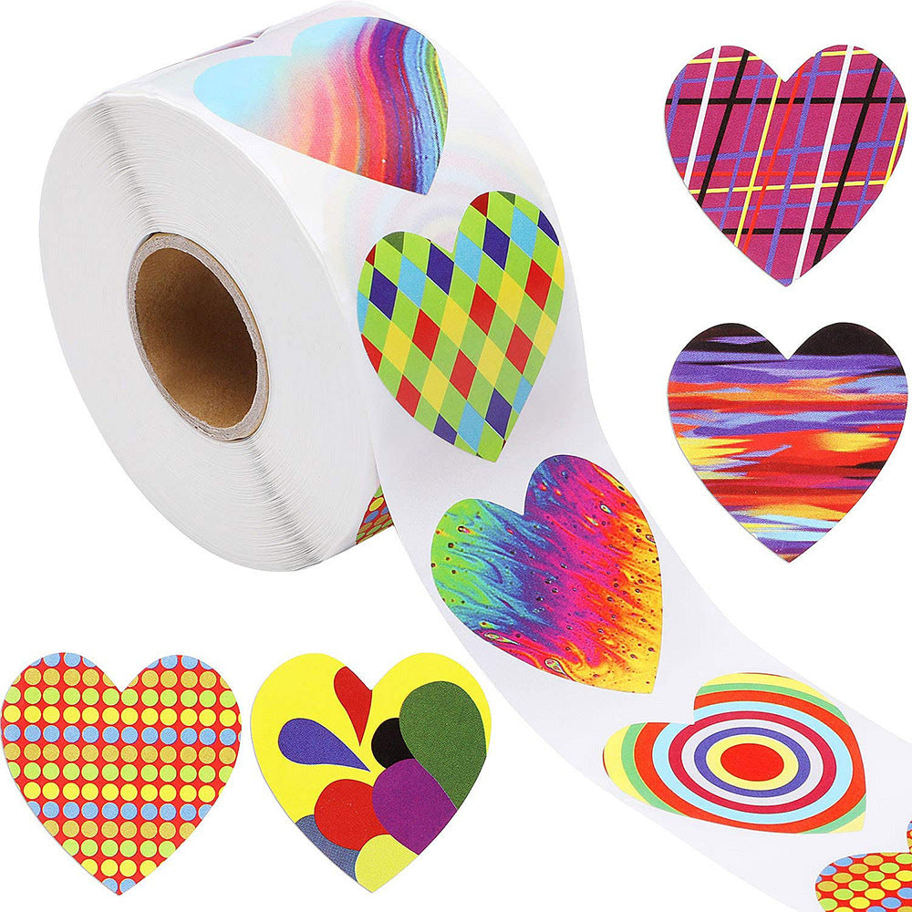 household gadgets heart love valentines day dots spot rhombus paint splatter love sticker 500pieces/roll