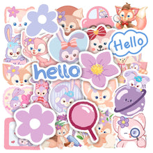 Load image into Gallery viewer, about:4-7cm flower floral letters alphabet cartoon linabell waterproof stickers (50 pcs/pack)
