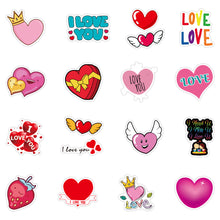 Load image into Gallery viewer, about 5-8cm 100pcs not repeated sweet valentines day series waterproof stickers
