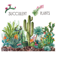 Load image into Gallery viewer, 60*90cm the cactus flower floral plant cactus wall sticker

