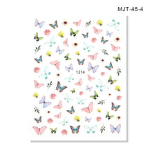 Load image into Gallery viewer, size:13.5*8.7cm leaf leaves tree cartoon multicolor flower simulation butterfly waterproof nail sticker
