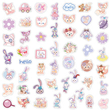 Load image into Gallery viewer, about:4-7cm flower floral letters alphabet cartoon linabell waterproof stickers (50 pcs/pack)
