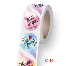 Load image into Gallery viewer, letters alphabet thank you teardrop-shaped sticker 500pieces/roll

