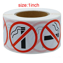 Load image into Gallery viewer, sign 25mm no smoking logo sticker (500 pcs/roll)
