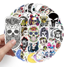 Load image into Gallery viewer, about:5.5-8.5cm(3.4&#39;&#39;) 50pcs day of the dead series waterproof stickers
