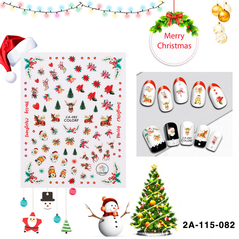 packing size:128*93mm christmas series waterproof nail stickers
