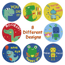 Load image into Gallery viewer, household gadgets dinosaurs dino frog letters alphabet 25mm dinosaur thank you decorative stickers (500 pcs/roll)
