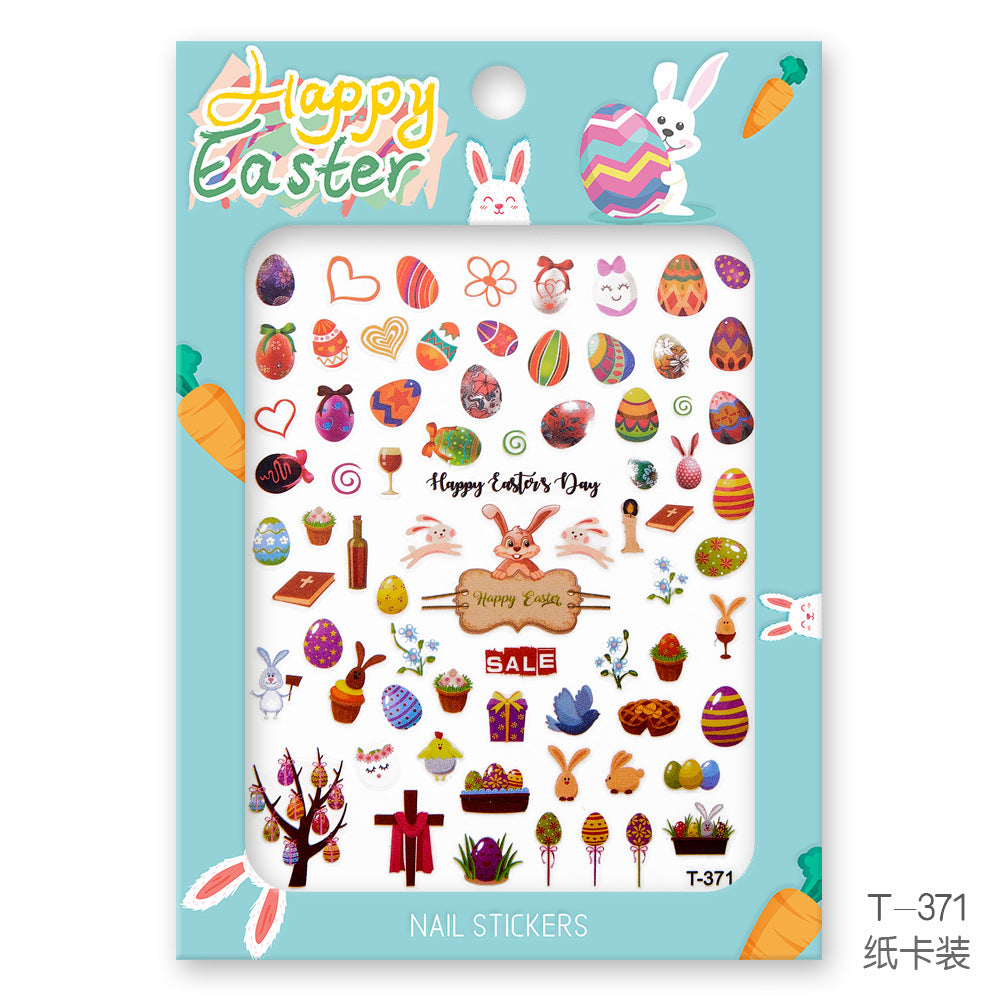 13.5*9.5cm easter bunny egg nail sticker(1pcs/pack)