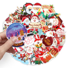 Load image into Gallery viewer, about:5.8-8.5cm 50 pcs christmas day series waterproof stickers
