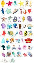 Load image into Gallery viewer, about:5.8-8.5cm 50pcs not repeated ocean series waterproof stickers
