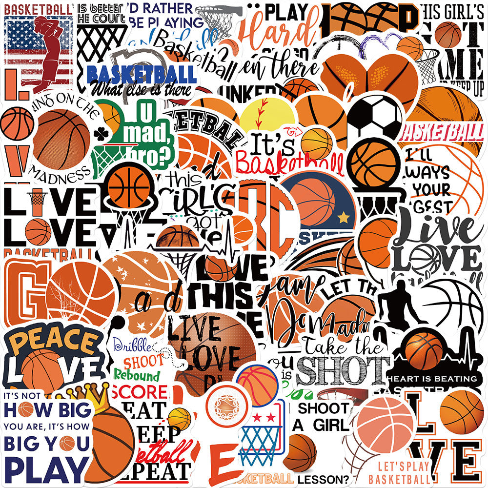 about:3-6cm(2.4'') basketball waterproof stickers (50 pcs/pack)