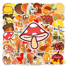 Load image into Gallery viewer, about:5.5-8.5cm 50pcs autumn landscape orange series waterproof stickers
