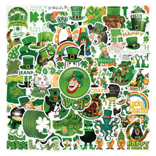 Load image into Gallery viewer, about:5-7cm(2.8&#39;&#39;) 50pcs saint patricks green series waterproof stickers
