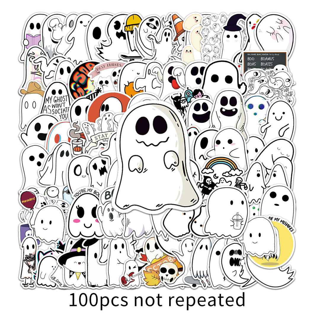 about:5.8-8.5cm 100 pcs halloween day series cartoon waterproof stickers
