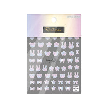 Load image into Gallery viewer, package size:8*13cm butterfly star starfish rabbit bunny bowknot bows cartoon butterfly rabbit bear nail art stickers
