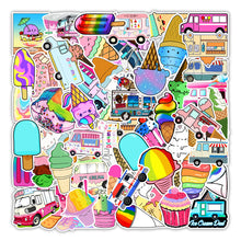Load image into Gallery viewer, size about:100*100mm 50 pcs ice cream series waterproof stickers

