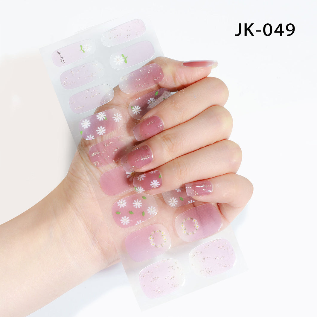 leaflet size:10*20cm leopard cheetah avocado flower floral gradient color gel nail sticker waterproof oilproof and coating-free sealing layer
