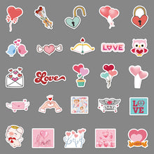 Load image into Gallery viewer, about:5.5-8.5cm(3.4&#39;&#39;) 50pcs cartoon sweet valentine day waterproof stickers
