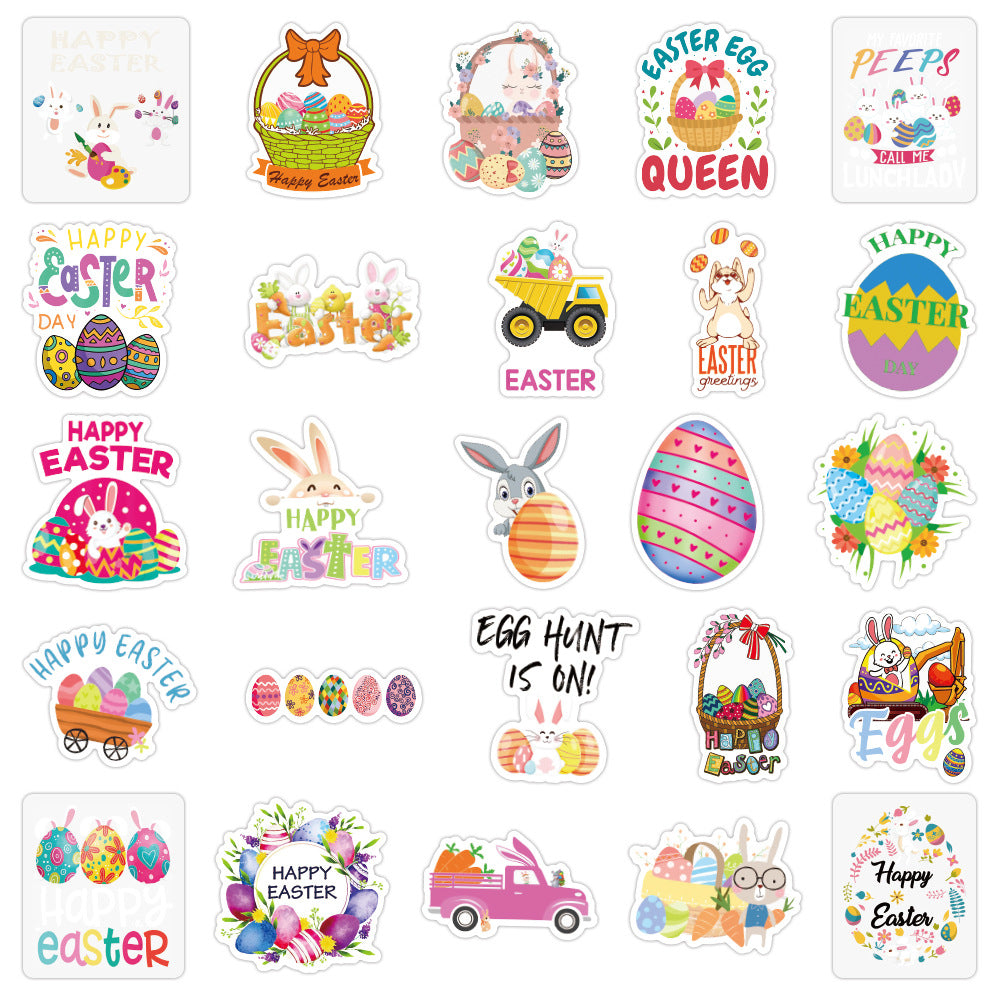 about:50-70mm 100pcs Easter day series waterproof stickers