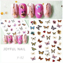 Load image into Gallery viewer, about:9.4*6.3cm nail art nailartkit butterfly waterproof butterfly series waterproof nail stickers
