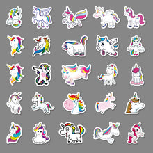 Load image into Gallery viewer, about:5-12cm waterproof 50 pcs unicorn waterproof cartoon stickers
