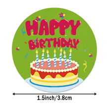 Load image into Gallery viewer, letters alphabet household gadgets round oval happy birthday cake cupcake ice cream popsicle sticker 500pieces/roll
