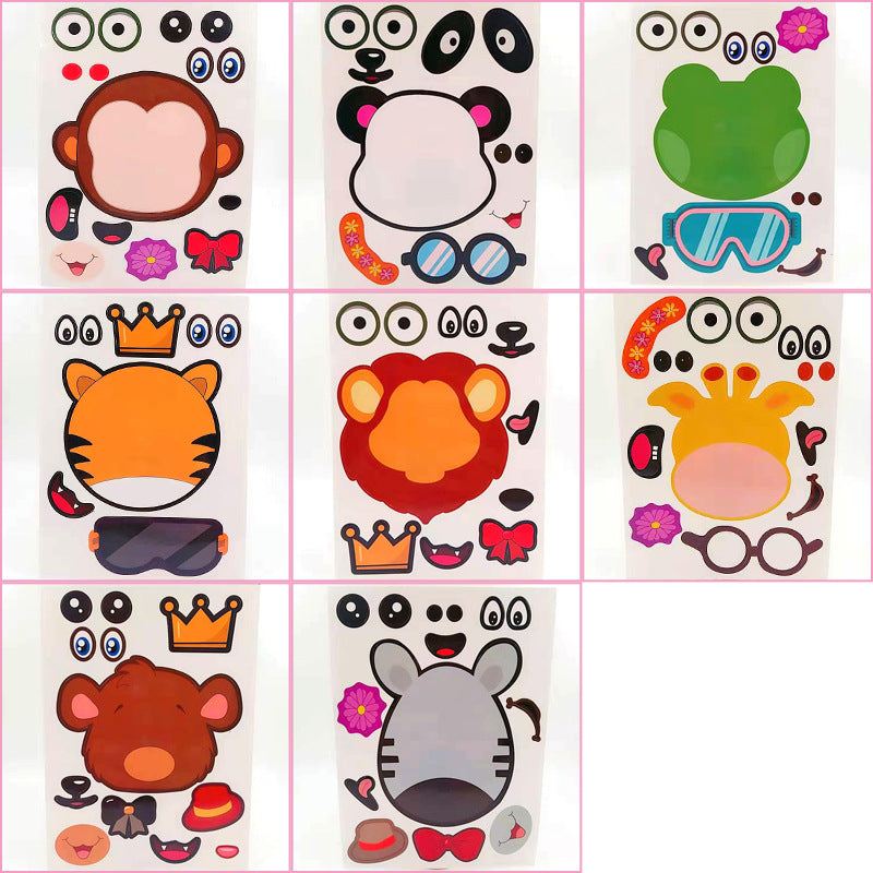 13*18cm animal expression sticker set (8 sheets/set)