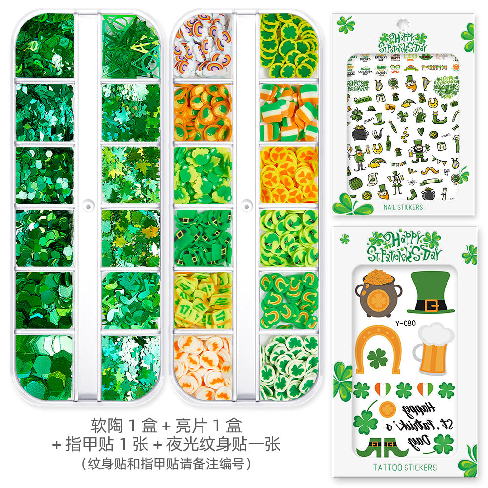 package dimensions:about10*13*1.5cm(0.6'') st patrick's day nail sticker tattoo set