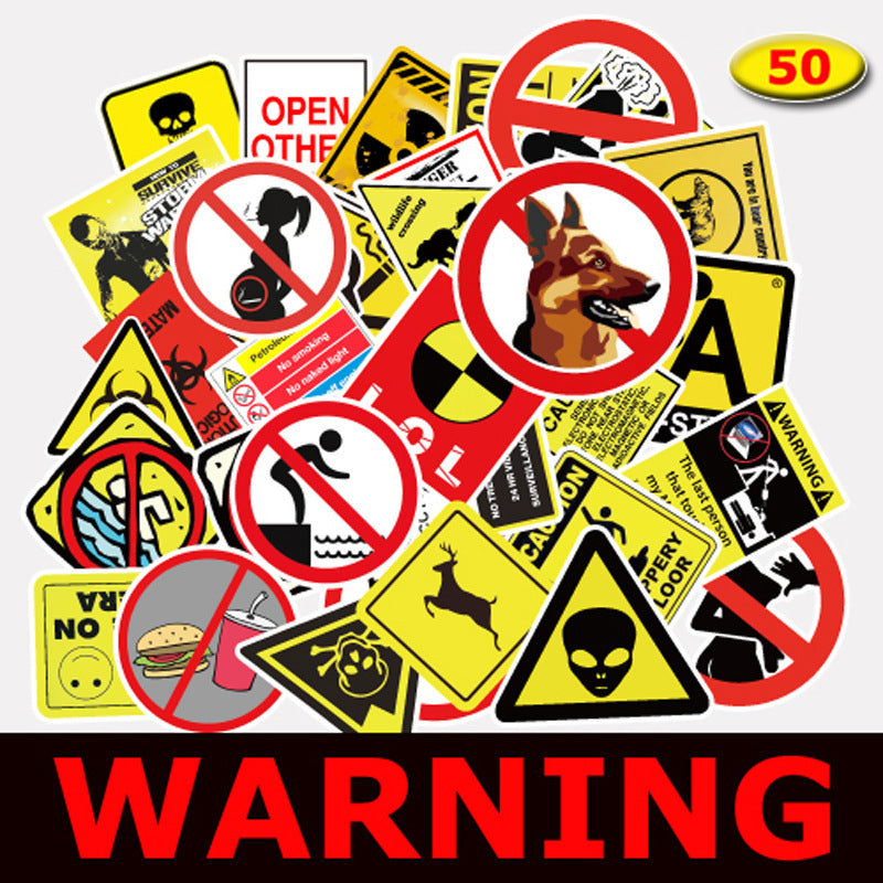 about:6-10cm waterproof caution dog puppy deer reindeer giraffe 50 pcs warning signs waterproof stickers