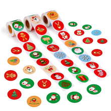Load image into Gallery viewer, diameter2.5cm christmas day christmas tree Christmas sticker（500pieces/roll）
