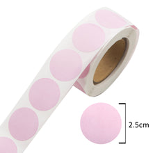 Load image into Gallery viewer, Round diameter:25mm plain color solid color paper products Sticker(500pieces/roll)
