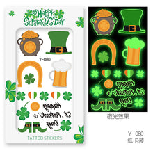 Load image into Gallery viewer, package dimensions:about10*13*1.5cm(0.6&#39;&#39;) st patrick&#39;s day nail sticker tattoo set
