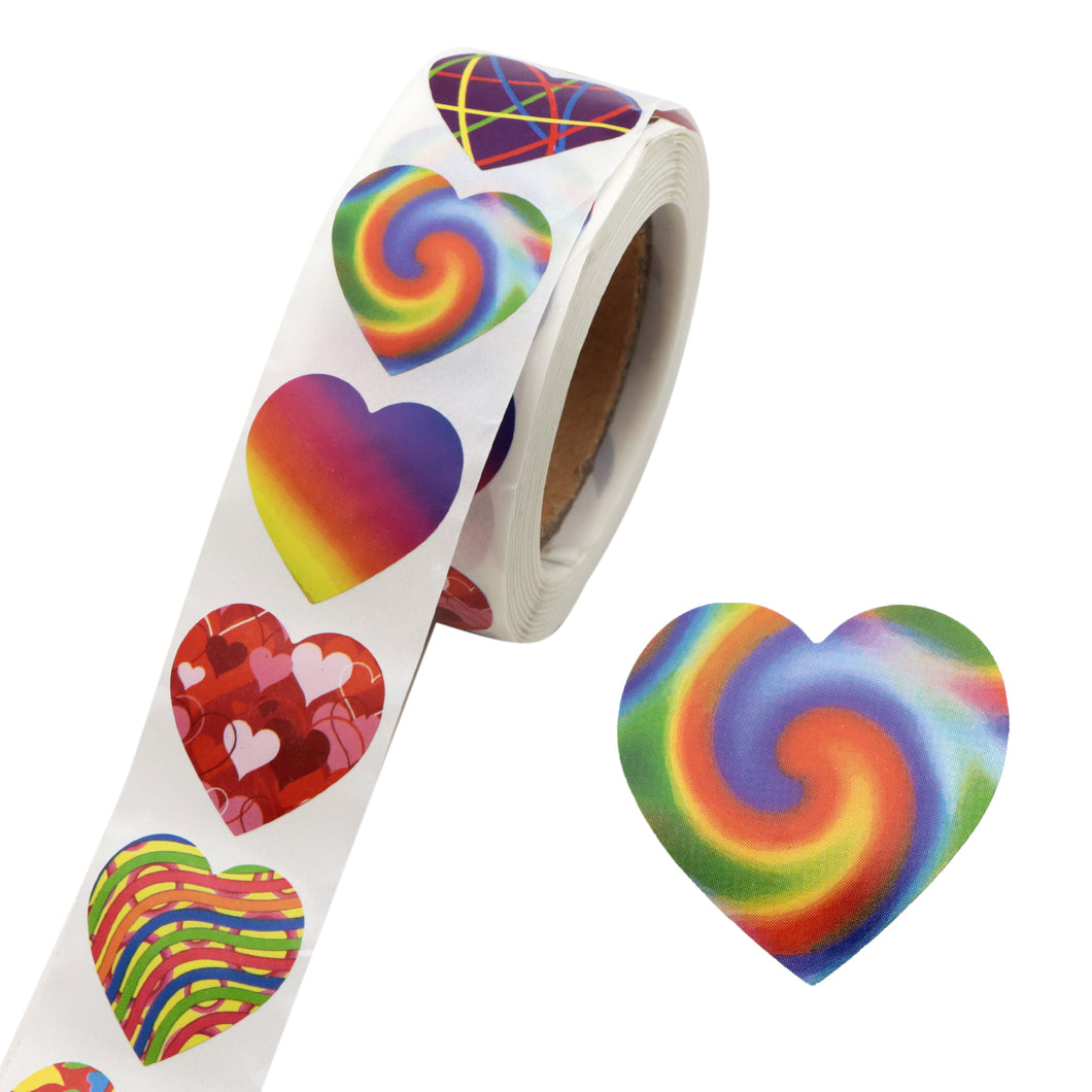 household gadgets heart love valentines day swirls rainbow color bread crumbs love sticker 500pieces/roll