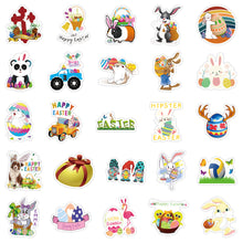 Load image into Gallery viewer, about:5-7cm 50pcs cartoon easter eggs rabbit series waterproof stickers
