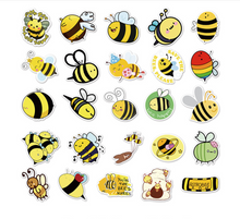 Load image into Gallery viewer, about:5.5-8.5cm 51pcs not repeated cartoon bee waterproof stickers

