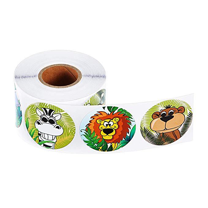 25mm explosive roll animal stickers (500pcs/roll)