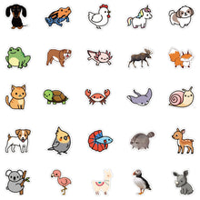 Load image into Gallery viewer, about:5-7cm 50pcs not repeated cute animal series waterproof stickers
