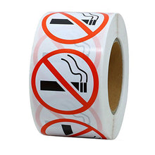Load image into Gallery viewer, sign 25mm no smoking logo sticker (500 pcs/roll)
