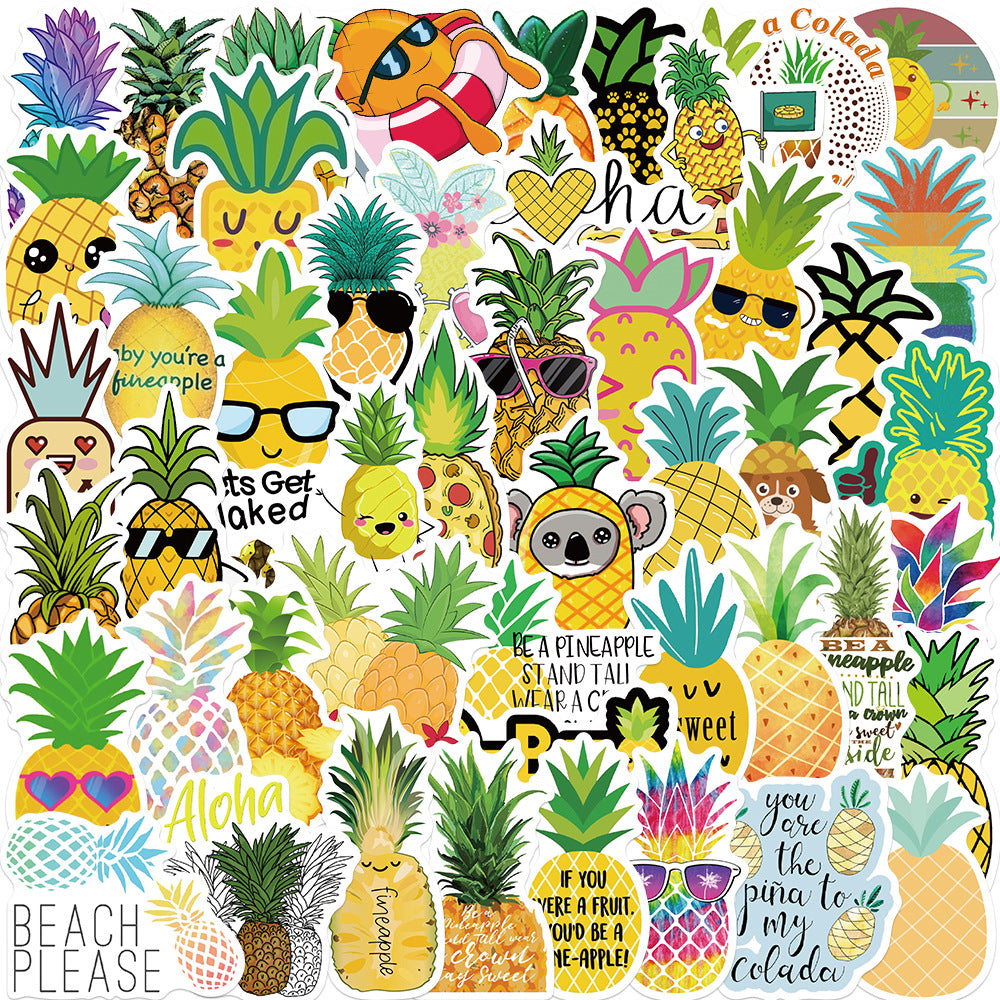 50pcs cartoon pineapple stickers