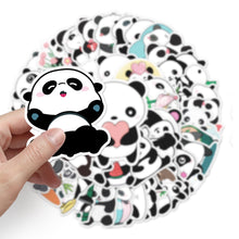 Load image into Gallery viewer, about：5.5-8.5cm panda heart love watermelon flower floral panda cartoon sticker（50pcs/pack）
