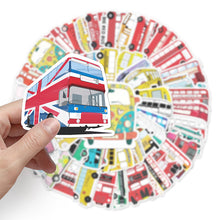 Load image into Gallery viewer, about:5.8-8.5cm 50pcs not repeated bus series waterproof stickers
